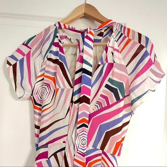 RARE! Kate Spade Geobrella Silk Midi Dress Gorgeous geometric print - Picture 9 of 11